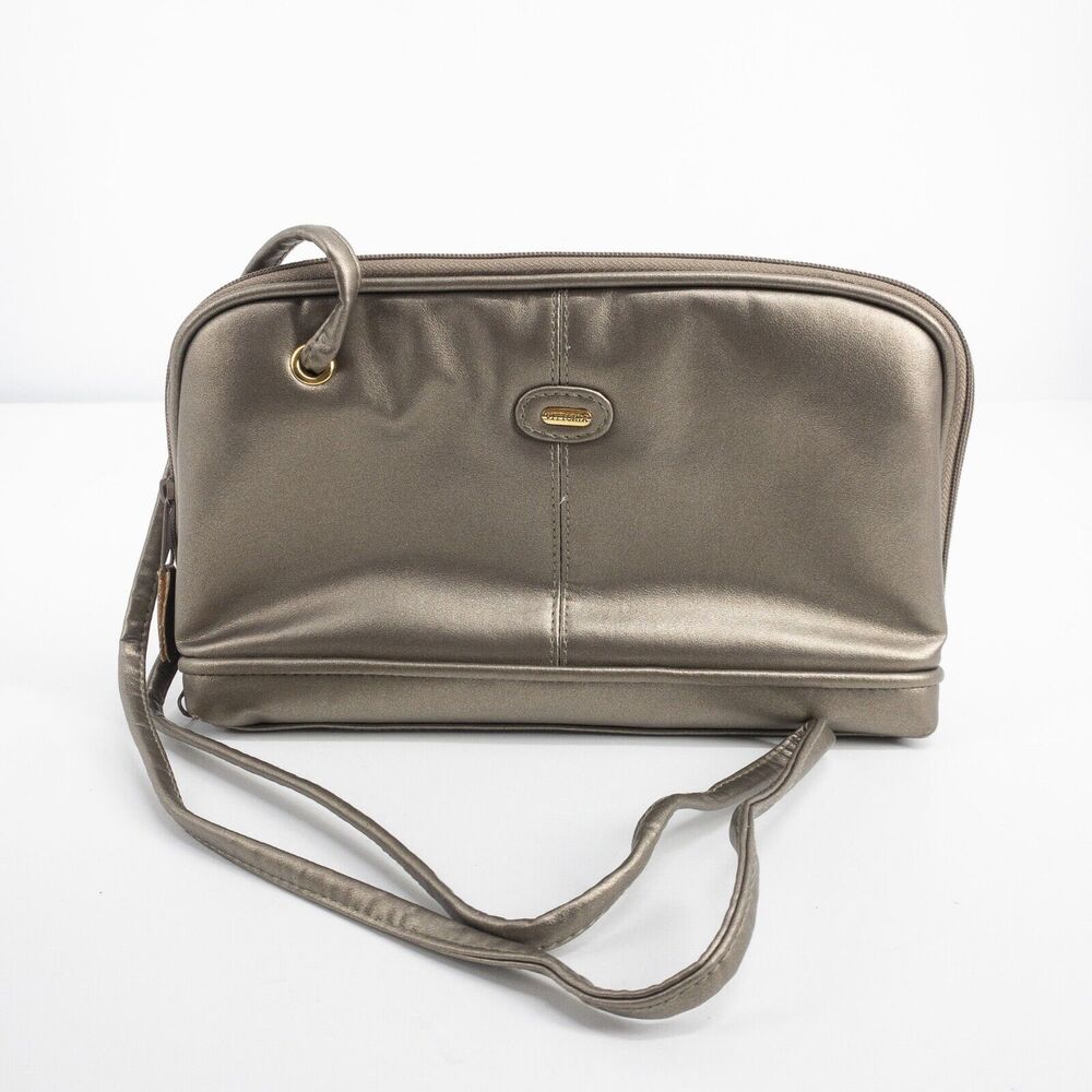Vittoria Handbag Purse Bronze Brown Full Zip Shoulder Bag
